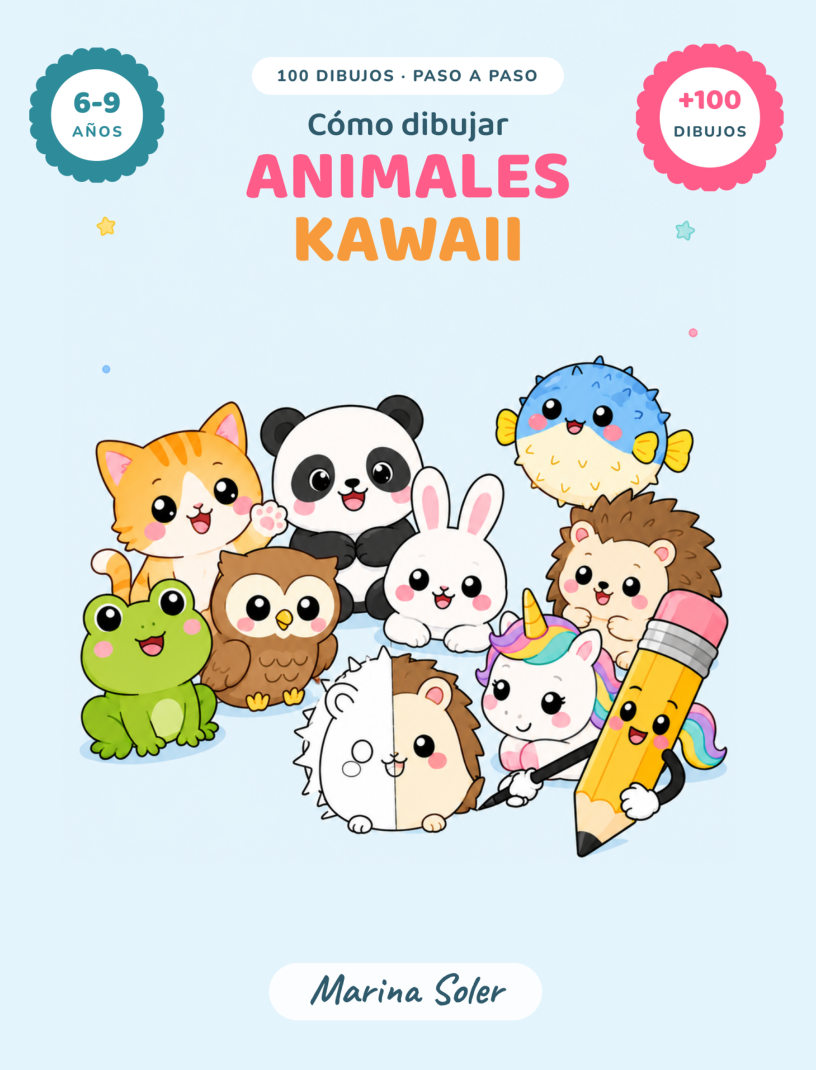 Portada de Cómo dibujar animales kawaii