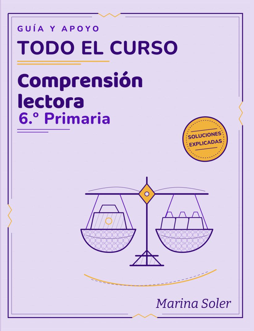 Portada de Comprensión lectora 6.º Primaria — Cuaderno de Guía y Apoyo