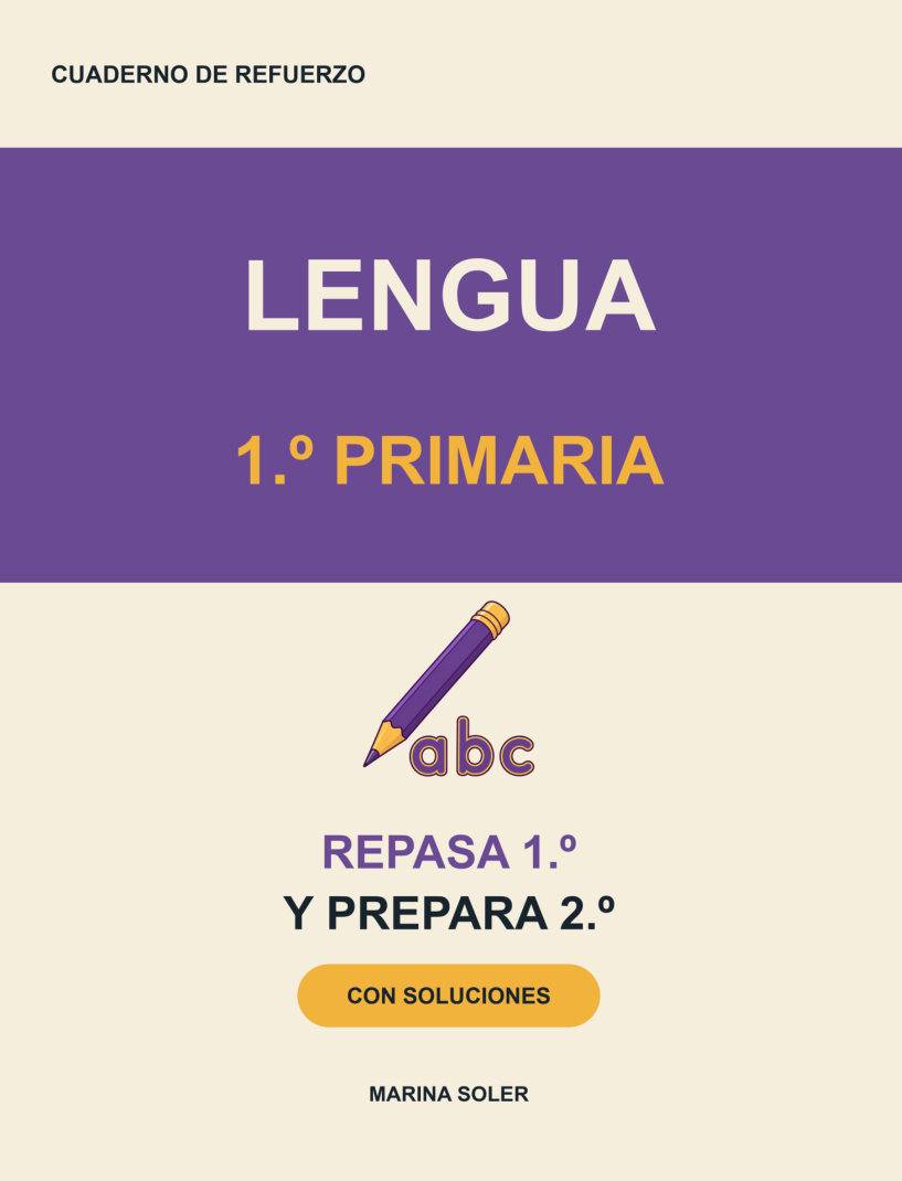 Portada de Lengua 1.º Primaria. Cuaderno de refuerzo