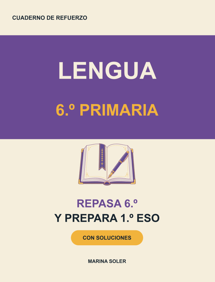 Portada de Lengua 6.º Primaria. Cuaderno de refuerzo